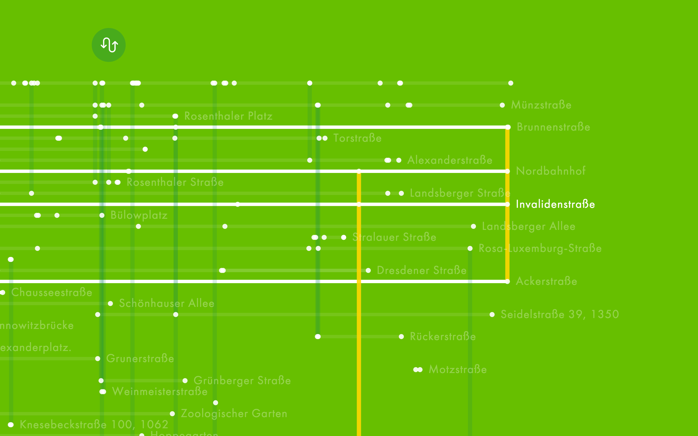 Trails of rented bikes in Berlin